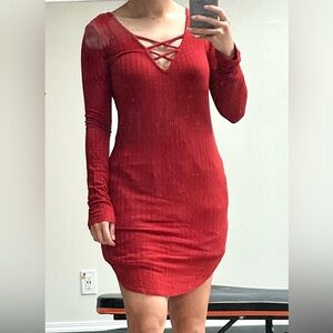 Ambiance maroon red dress size S